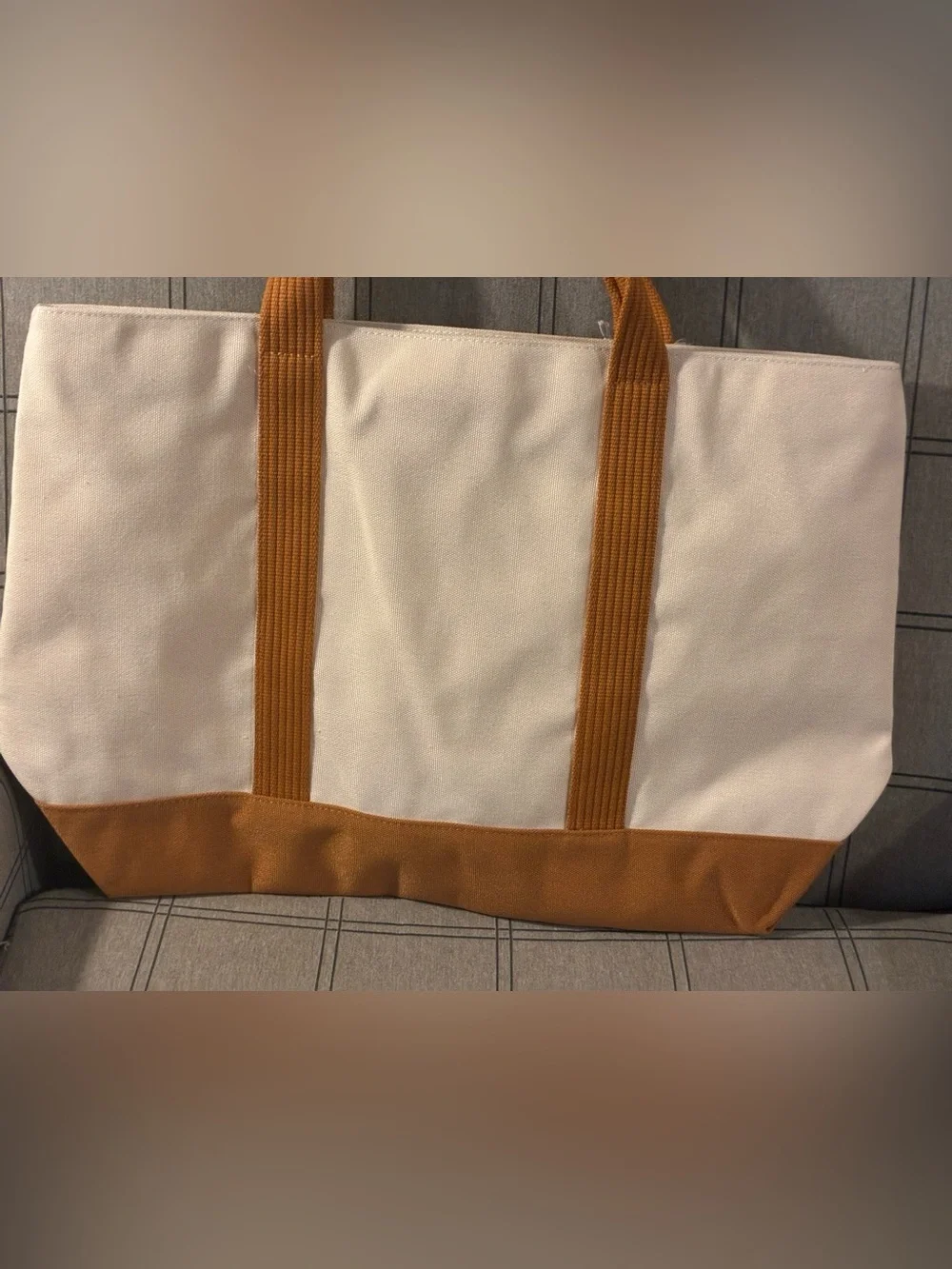 Ralph Lauren FragCream and Brown Canvas Tote